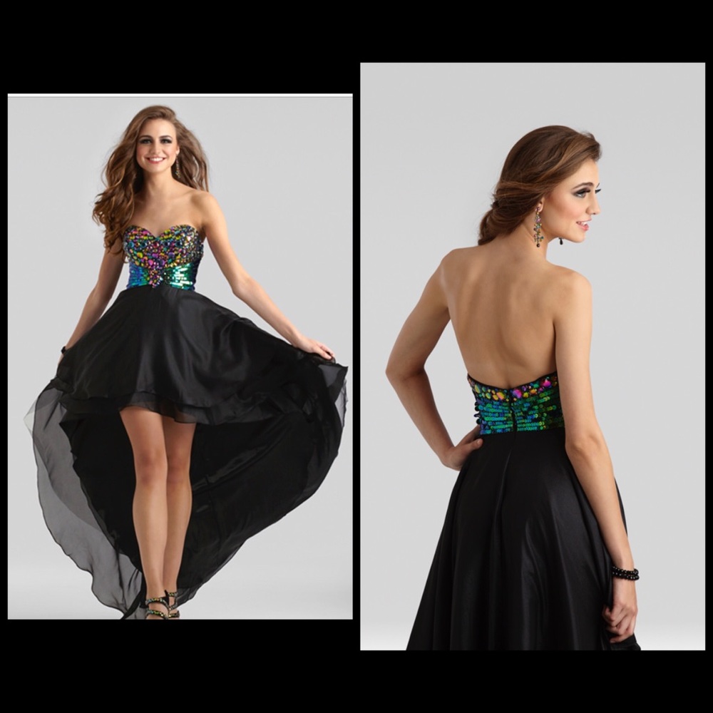 Beaded High Low Gown